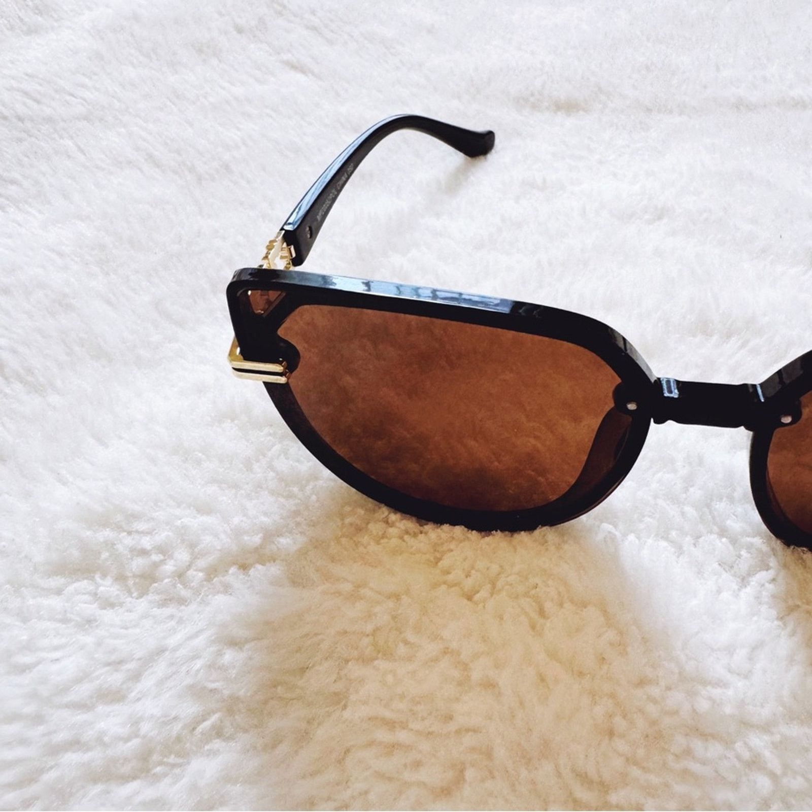 Other Genevieve Clear Brown & Black Rimless Polarized Sunglasses Size ONE SIZE - 5 Thumbnail