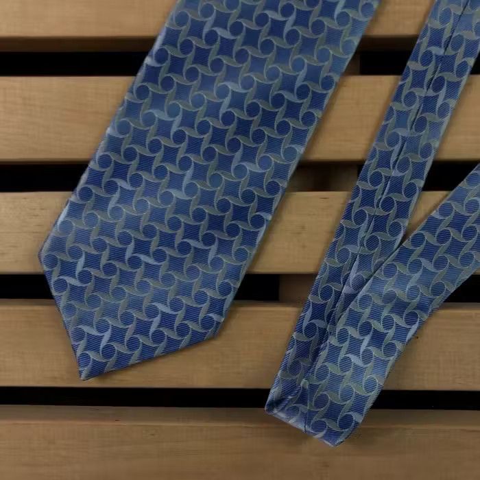 Lanvin Mens Tie Lanvin Paris Silk Blue Size ONE SIZE - 3 Thumbnail