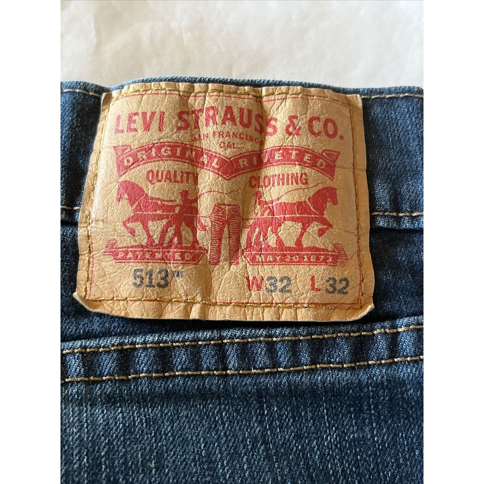 Levi's Levi’s 513 Mens Jeans 32x31 Regular Fit Blue Med Wash Cotton Size US 32 / EU 48 - 2 Thumbnail