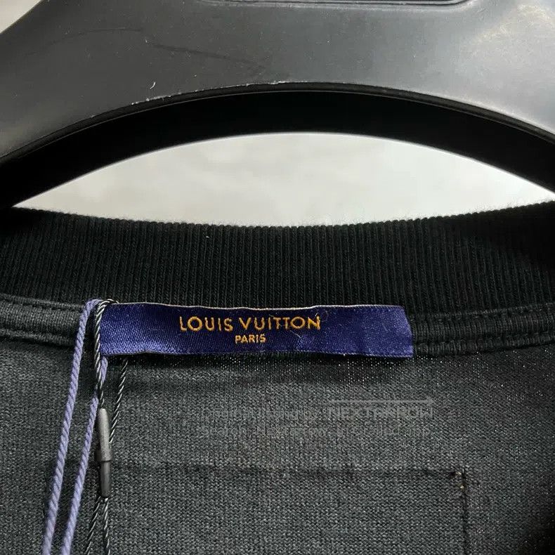 Louis Vuitton Louis Vuitton Black Letter Logo Embroidered Crew Neck Shor Size US XXL / EU 58 / 5 - 2 Thumbnail