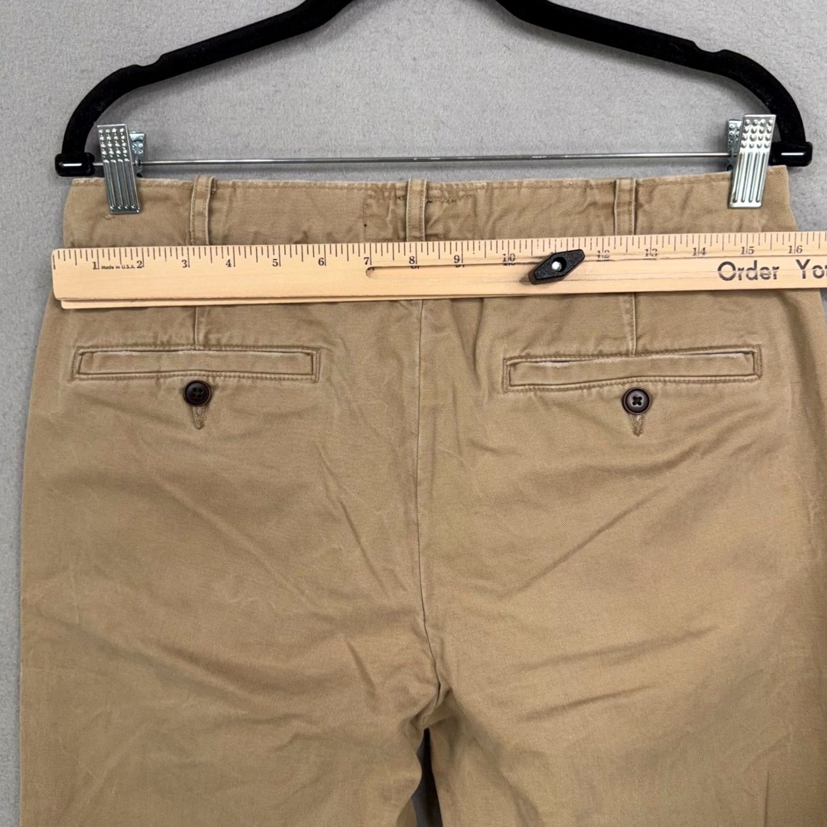 Abercrombie & Fitch Abercrombie & Fitch Chino Pants Men 30x32 Khaki Solid Distressed Athletic Slim Size US 30 / EU 46 - 7 Thumbnail
