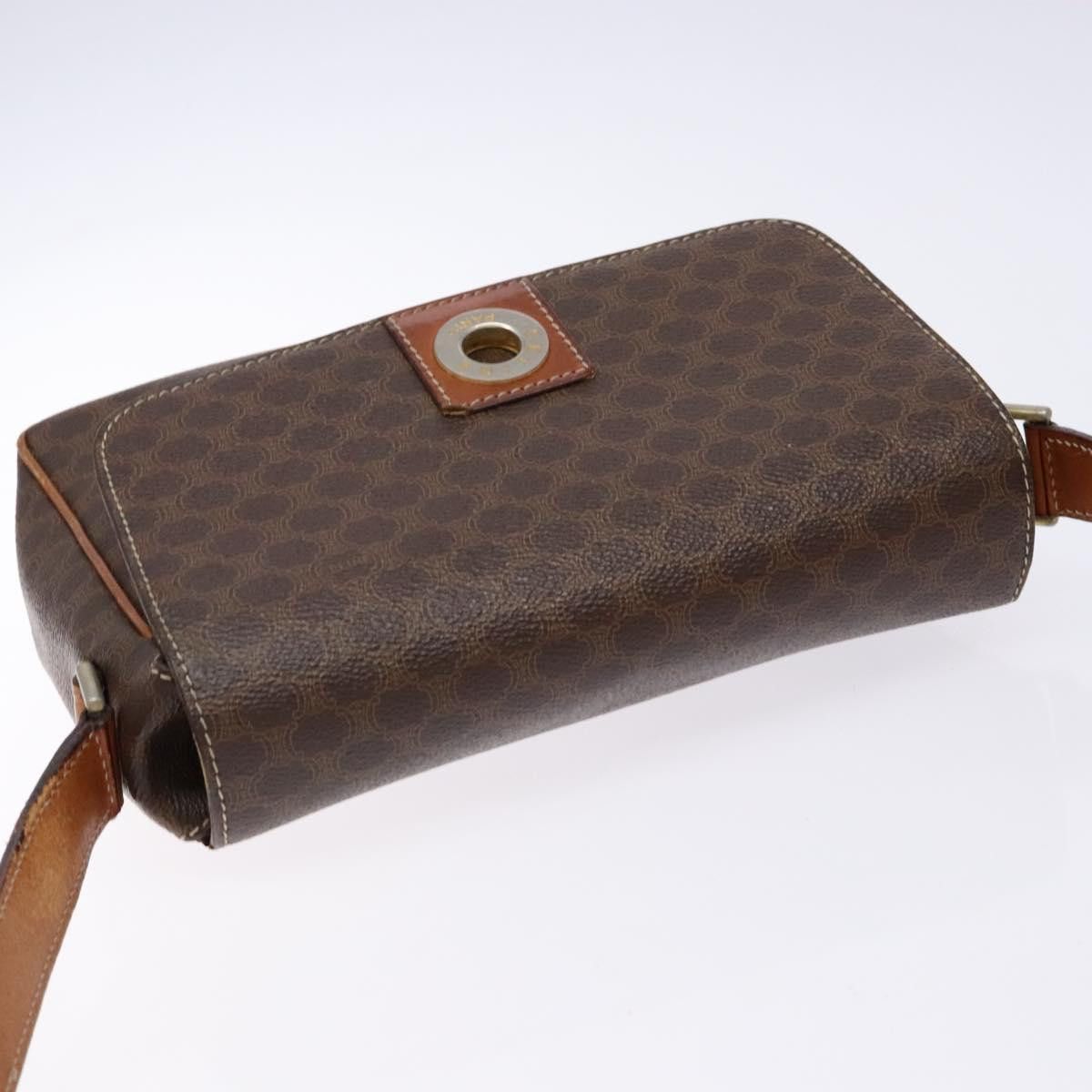 Celine CELINE Macadam Canvas Shoulder Bag Pvc Leather Brown Gold Size ONE SIZE - 6 Thumbnail