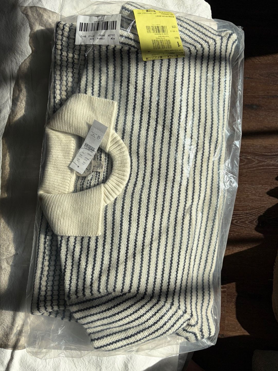 J.Crew rugged merino wool-blend collared sweater in stripe Size US L / EU 52-54 / 3 - 5 Thumbnail