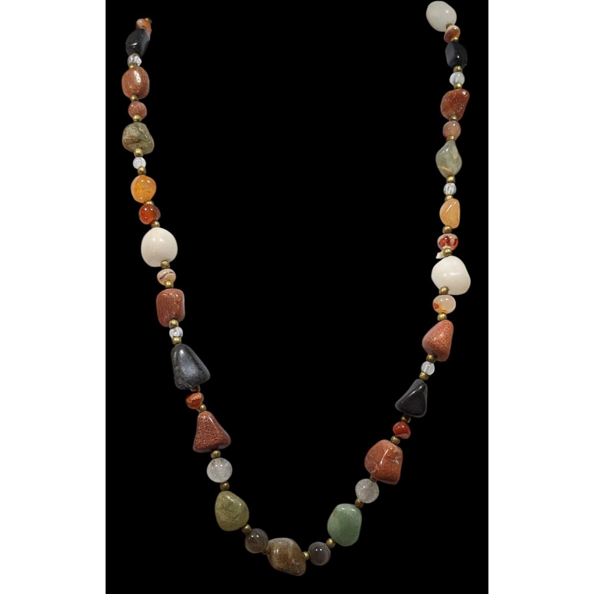 Other Vintage Beggar's Bead Necklace Genuine Polished Gemstones Wi Size ONE SIZE - 2 Thumbnail