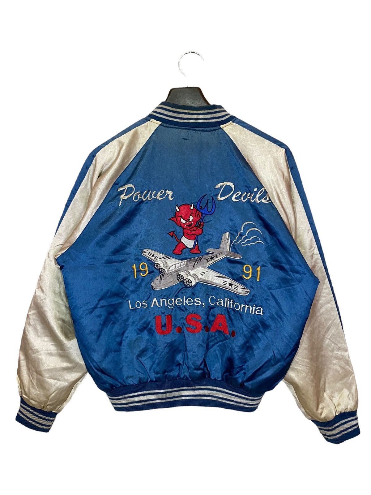 Japanese Brand × Traditional Weatherwear Vintage sukajan devil emboidery jacket satin very rare Size US L / EU 52-54 / 3 - 9 Thumbnail