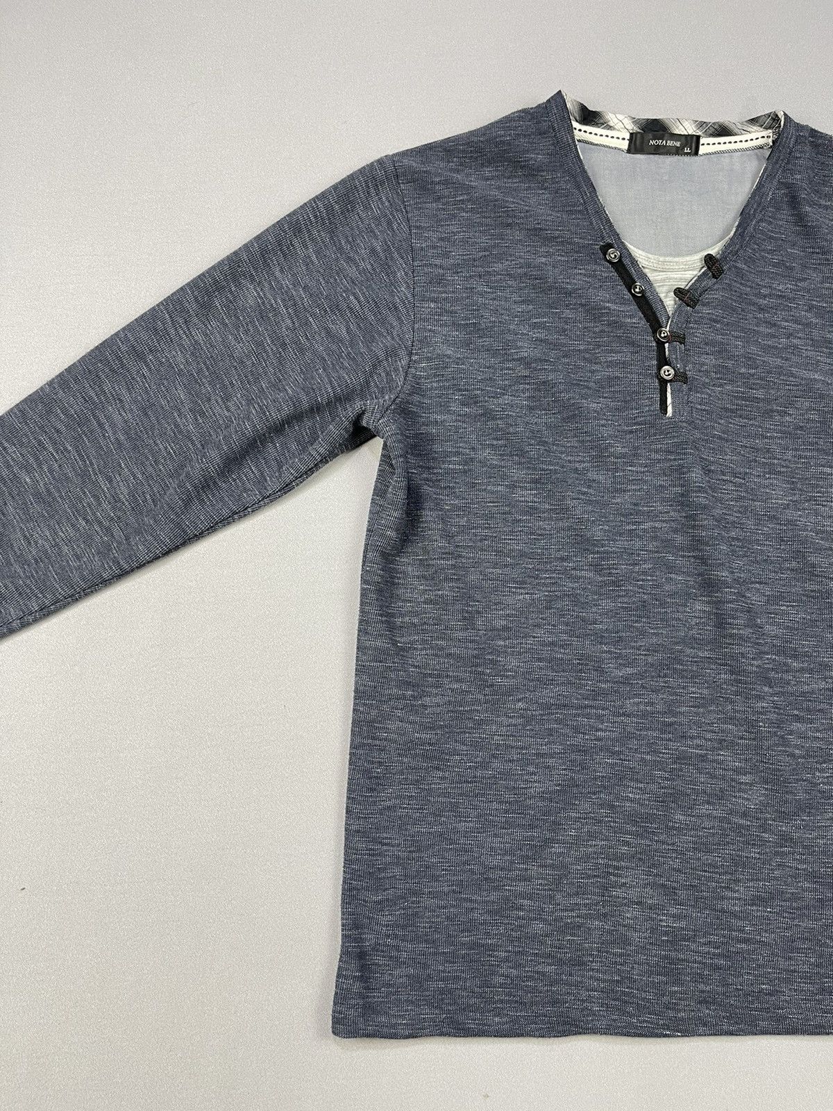 Japanese Brand Vintage Y2k Nota Bene V-Neck Longsleeve Size US L / EU 52-54 / 3 - 3 Thumbnail