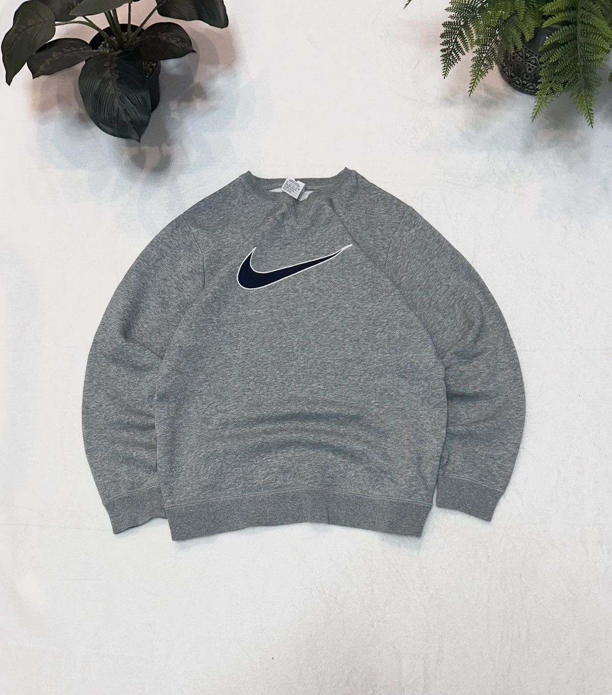 00s Vintage Nike Big Swoosh Logo Oversized Sweatshirt Rare