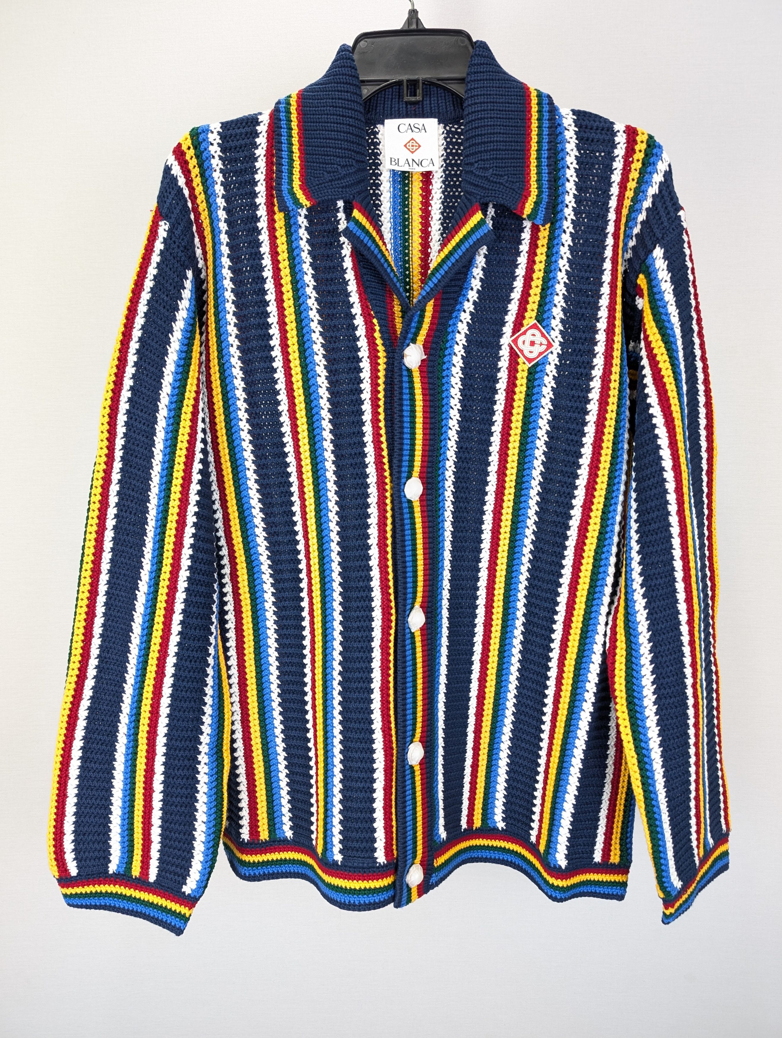 Casablanca o1rshd1 DUP / Cotton Crochet Shacket in Navy Size US L / EU 52-54 / 3 - 3 Thumbnail