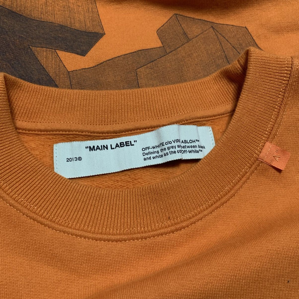 Off-White Off White Medium Arrows Graphic Orange Sweatshirt Crewneck Size US M / EU 48-50 / 2 - 4 Thumbnail