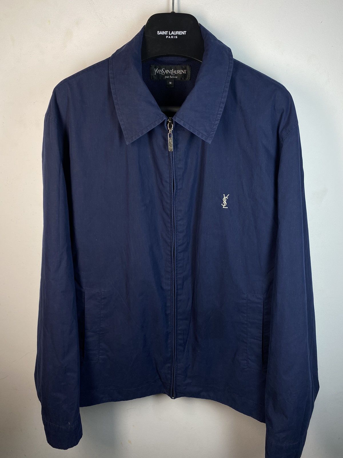 Yves Saint Laurent Autumn YSL Jacket Dark Navy YSL Bomber Size US M / EU 48-50 / 2 - 2 Thumbnail