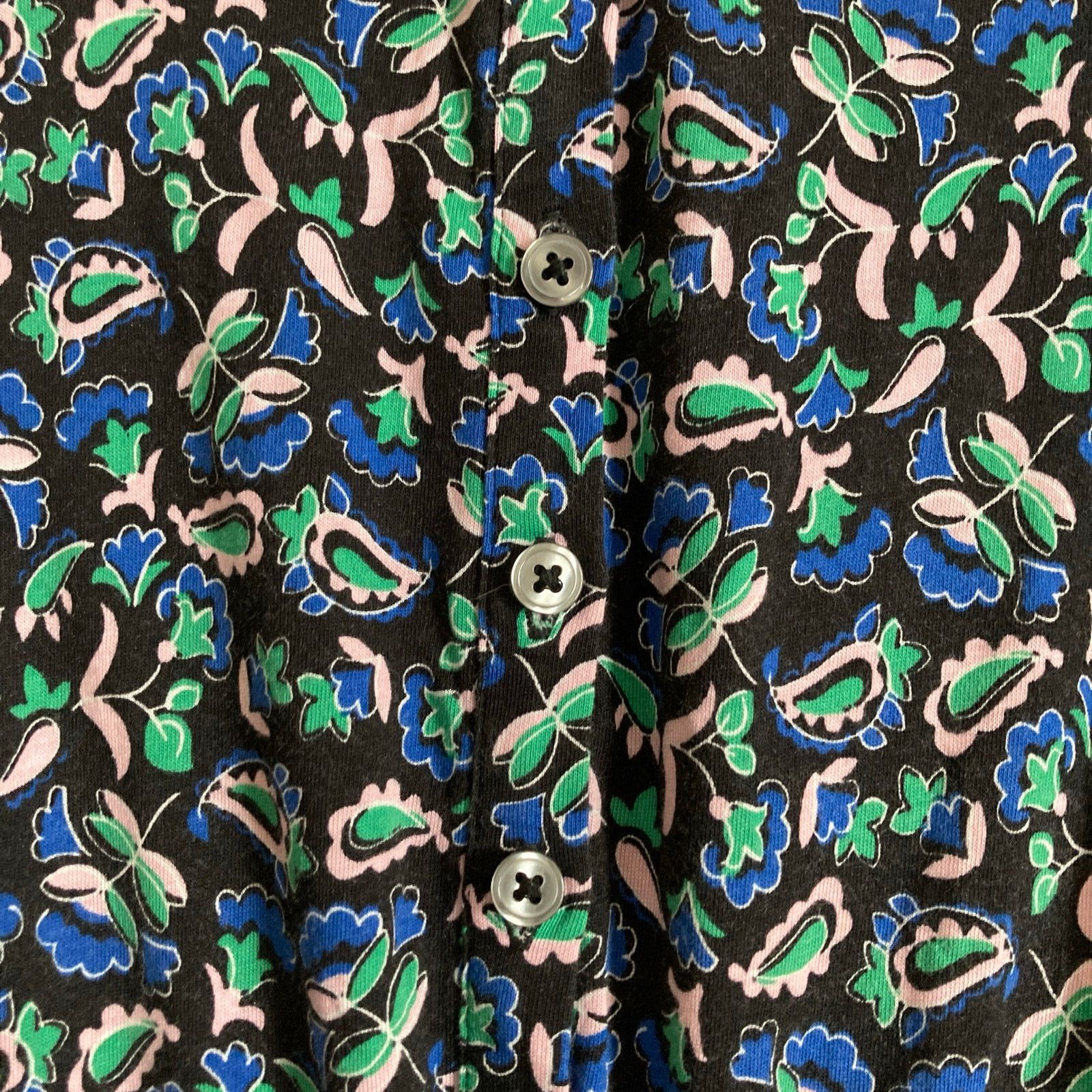 Boden Boden Cotton Blue Floral Paisley Button Front Tiered Dress Size M / US 6-8 / IT 42-44 - 5 Thumbnail
