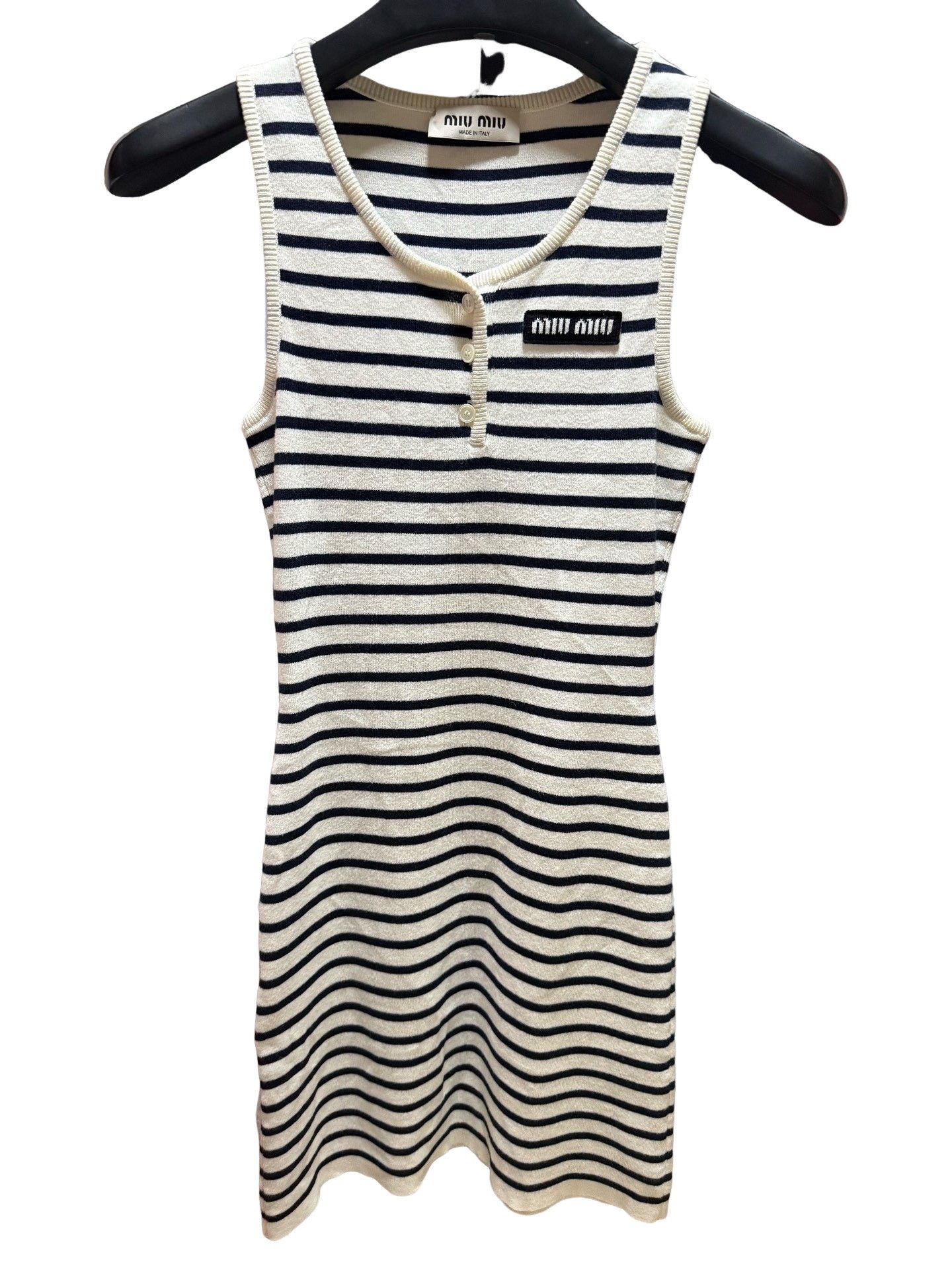 Miu Miu Miu Miu Striped Knit Midi Dress IT 36 Size XS / US 0-2 / IT 36-38 - 1 Thumbnail