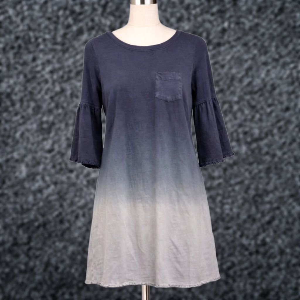 Vintage Violet Weekend BOHO Mini Dress Size Medium Blue Ombre Bell Sleeve Casual NWT Size M / US 6-8 / IT 42-44 - 1 Thumbnail