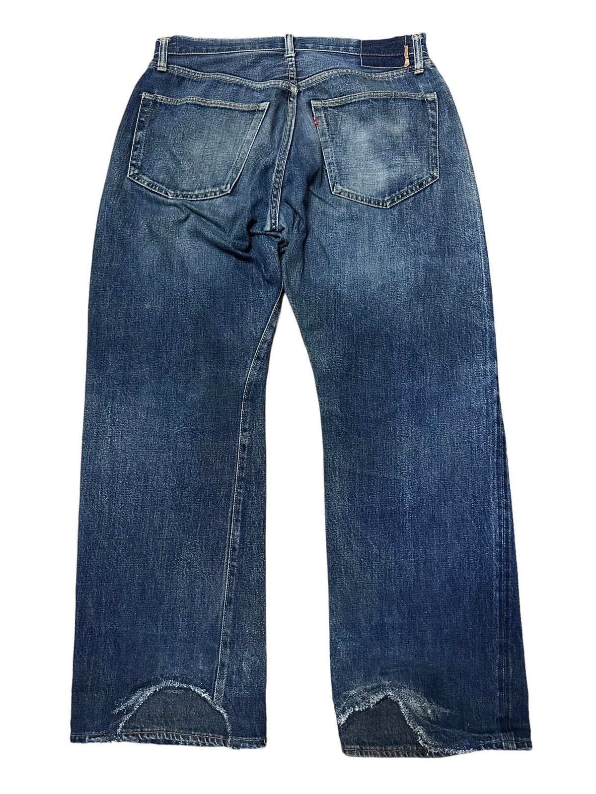 Evisu 🇯🇵 Vintage Denime Baggy Selvedge Distressed Pants Size US 32 / EU 48 - 4 Thumbnail