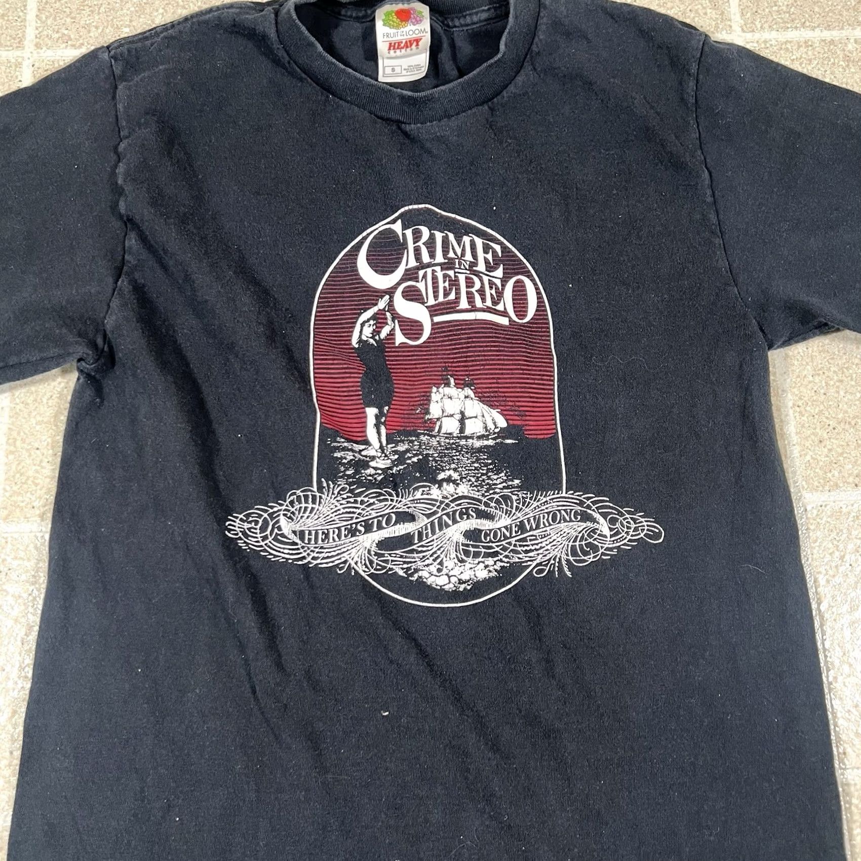 Fruit Of The Loom VINTAGE Crime In Stereo Band Logo T-Shirt S Melodic Hardcore Punk NYHC Shirt Mens Black (%) Size US S / EU 44-46 / 1 - 2 Thumbnail