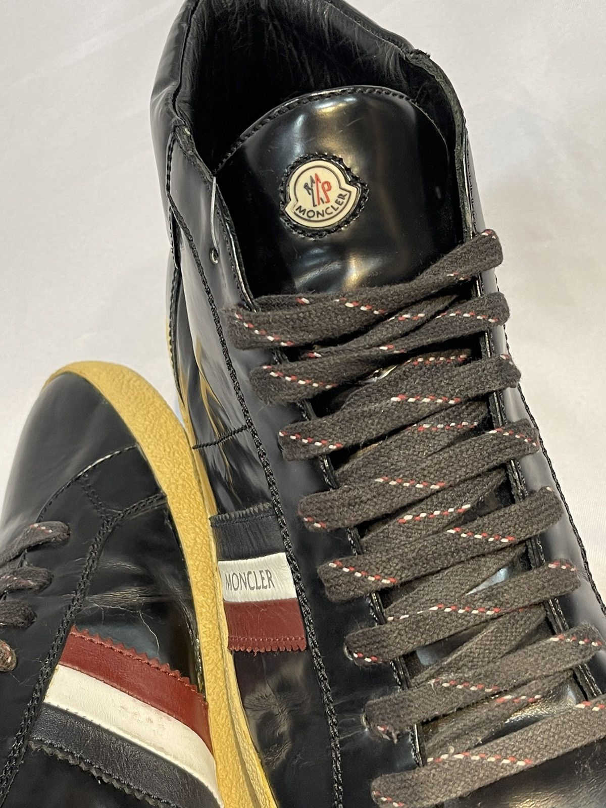 Moncler Moncler Monaco Vintage Black Leather Sneakers “Size 43” Size US 9 / EU 42 - 6 Thumbnail