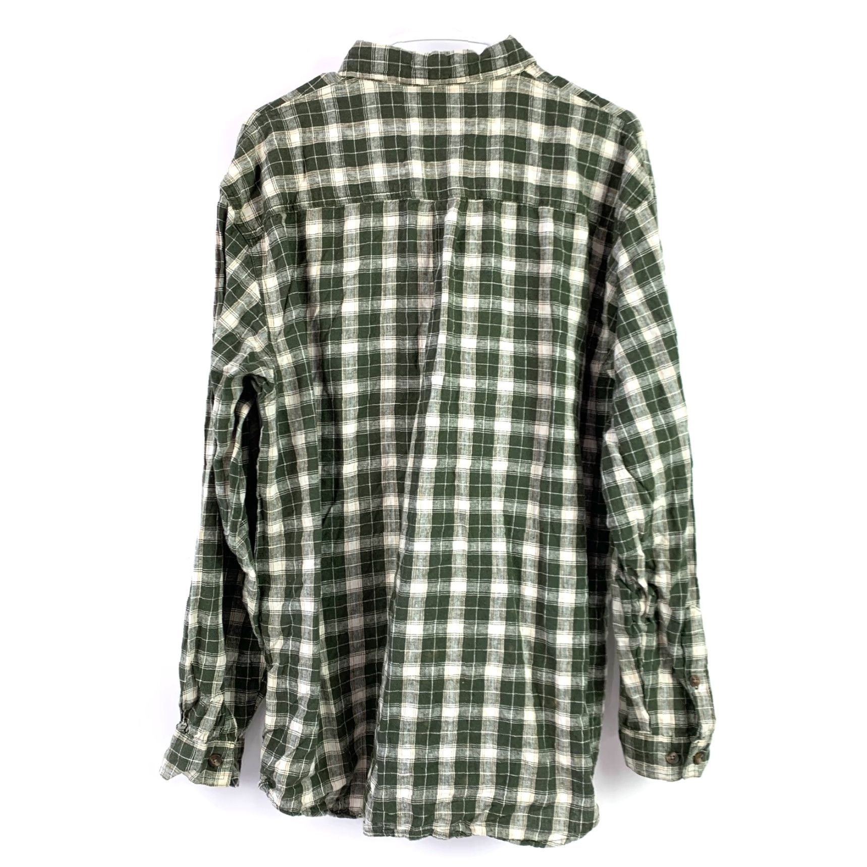 Vintage Vtg 90s OTB On The Brink Green Plaid Linen Blend Long Sleeve Shirt Mens XL Shirt Size US XL / EU 56 / 4 - 4 Thumbnail