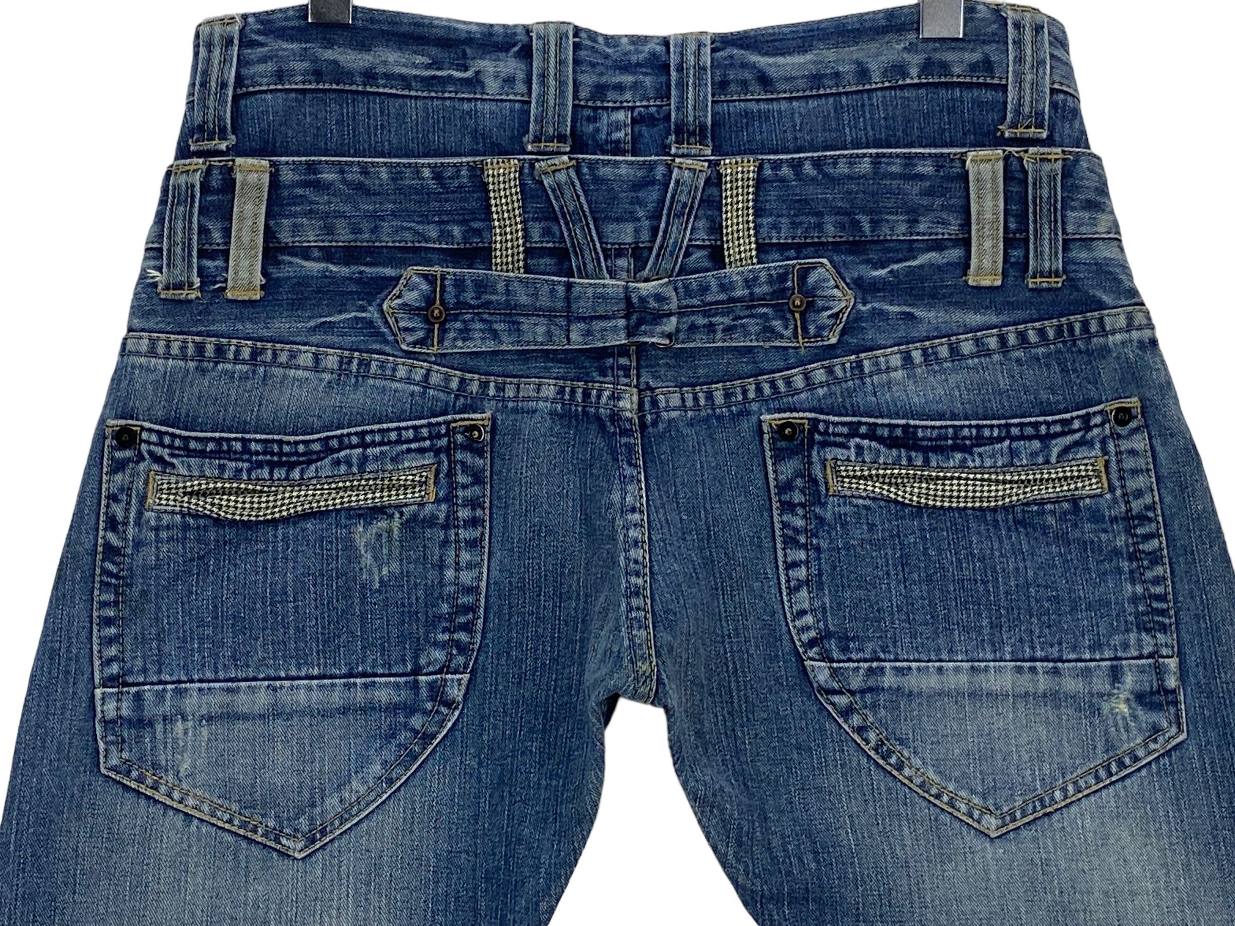 Japanese Brand Double Waist Punk Bondage Goth Rockers Jeans Size US 32 / EU 48 - 5 Thumbnail