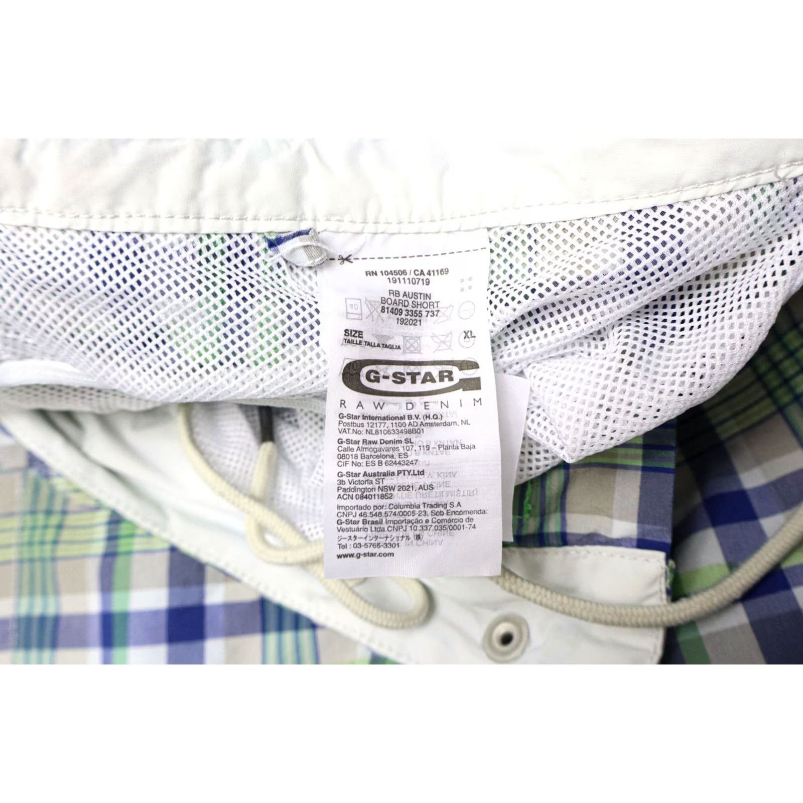 G-Star G-STAR Rb Austin Board Swimwear Mens XL Drawstring Multicolor Plaid Shorts Size US 36 / EU 52 - 5 Thumbnail