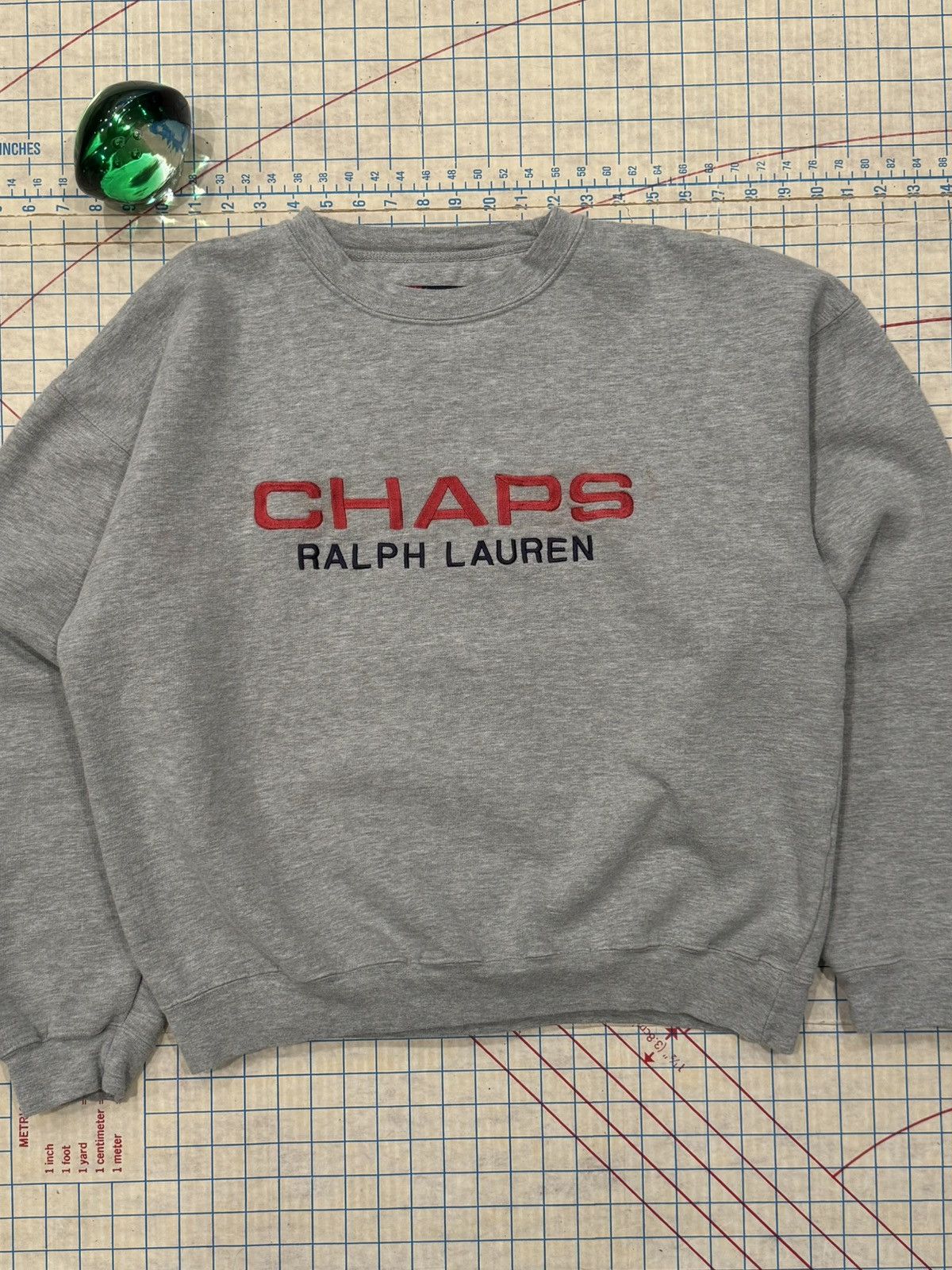 Chaps Vintage Chaps Ralph Lauren Spell Out Crewneck Sweater Gray L Size US L / EU 52-54 / 3 - 2 Thumbnail