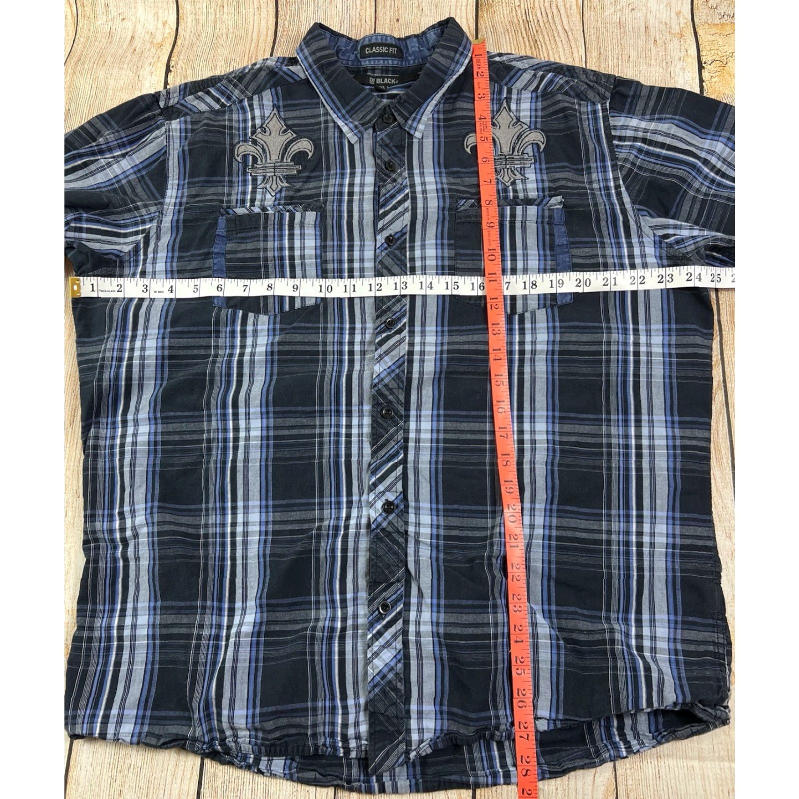 Vintage VINTAGE Rue 21 Shirt Button-Down Plaid Black Blue 2XL Mens Classic Fit Long Sleeve Button-Up Mens Size US XXL / EU 58 / 5 - 5 Thumbnail