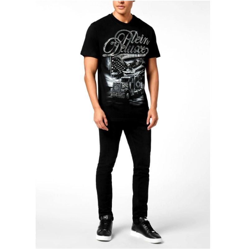 Philipp Plein Philipp Plein Black Truck Stones Round Neck T-Shirt XXL Size US XXL / EU 58 / 5 - 12 Thumbnail