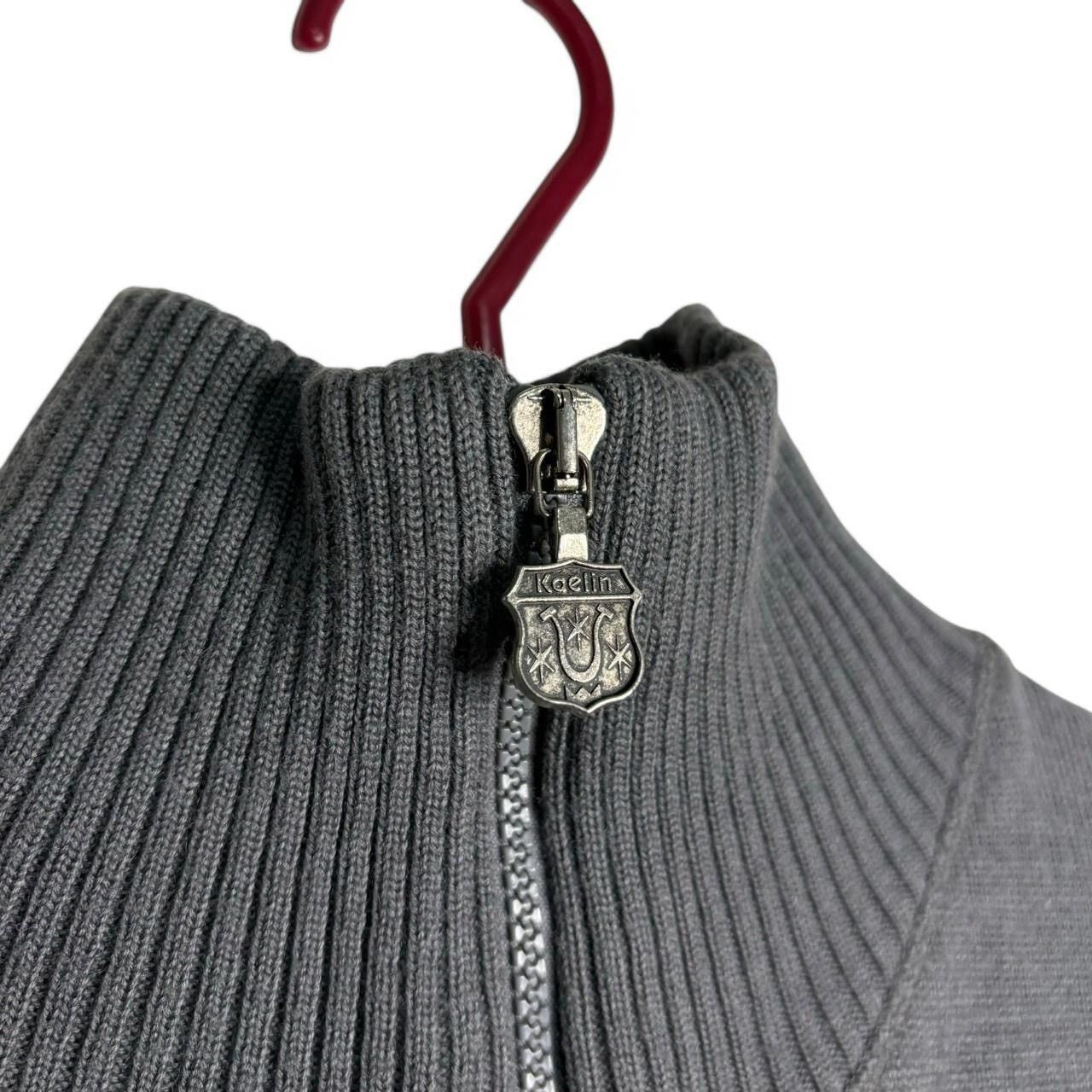 Vintage Vintage Y2K Grey Embroidered Mockneck Quarter Zip Sweater Size S / US 4 / IT 40 - 4 Thumbnail