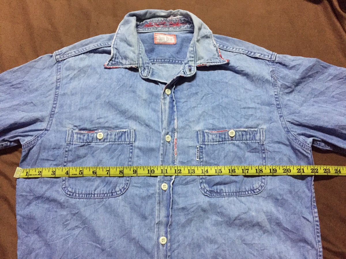 Japanese Brand Vintage Blue Blue Distressed Sunfaded Chambray Size US L / EU 52-54 / 3 - 8 Thumbnail