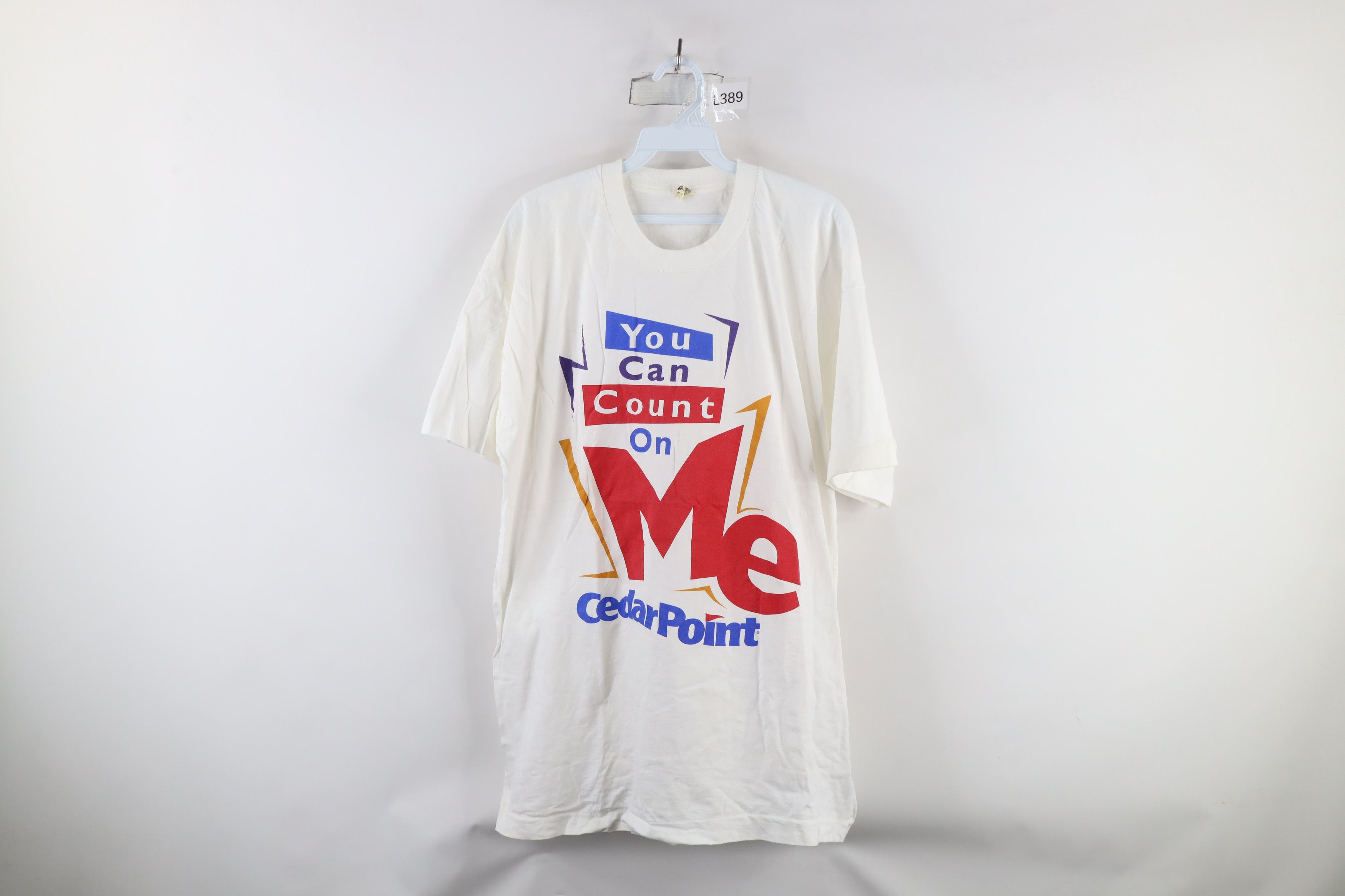 Vintage Vintage 90s Count On Me Cedar Point Amusement Park T-Shirt Size US XL / EU 56 / 4 - 1 Thumbnail