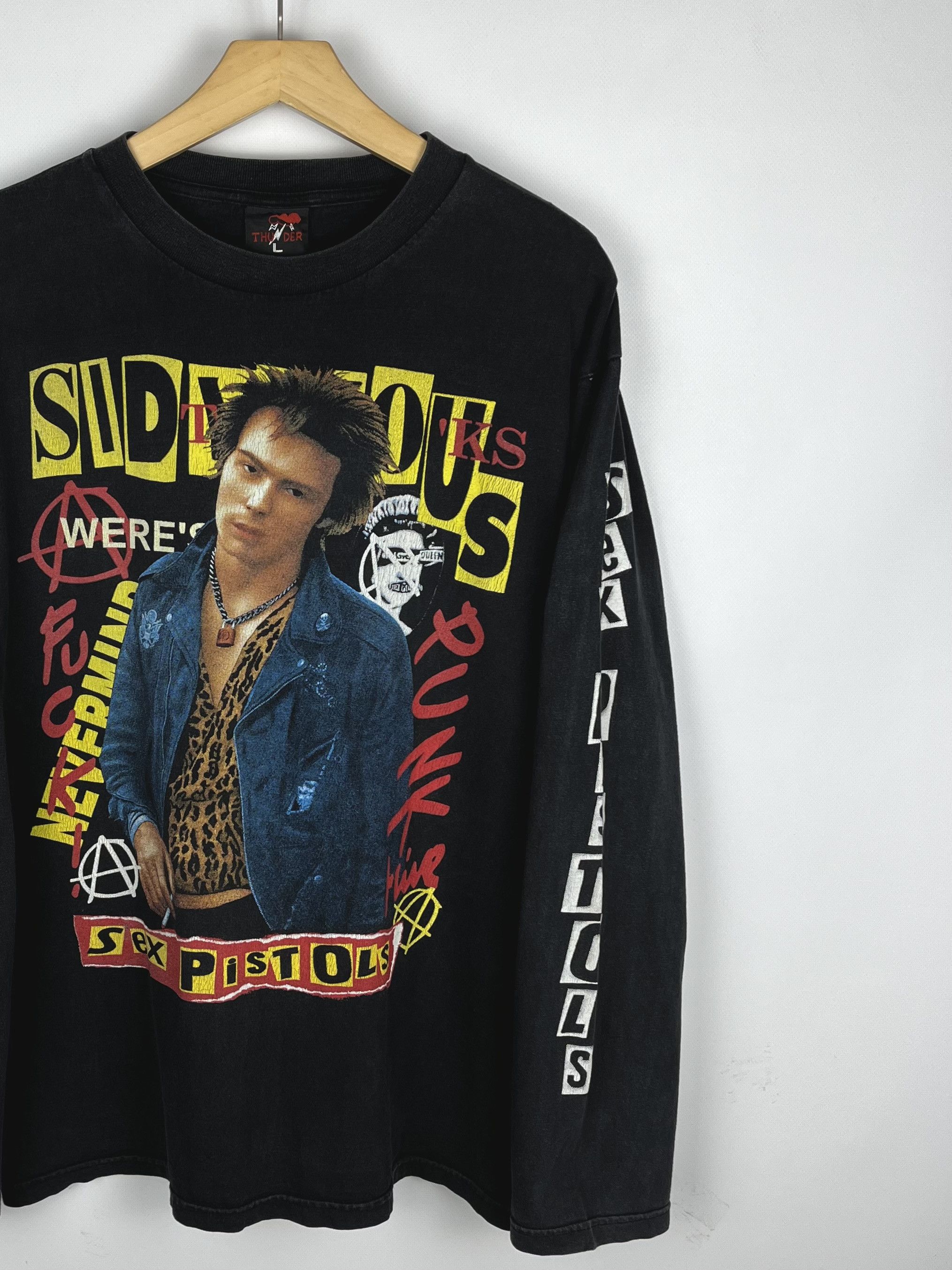 Band Tees Vintage Sid Vicious Sex Pistols Punk Longsleeve T Shirt 90’s Size US L / EU 52-54 / 3 - 13 Thumbnail