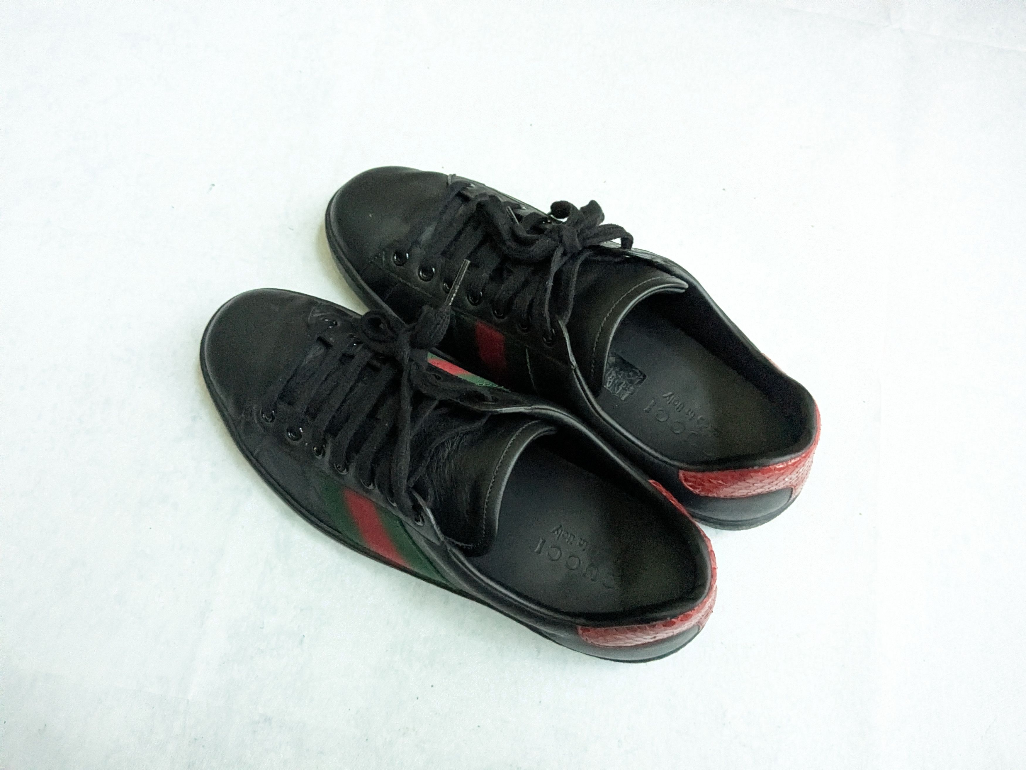 Gucci Gucci Ace Sneakers Black 8 Low Tops Leather Size US 8 / EU 41 - 12 Thumbnail