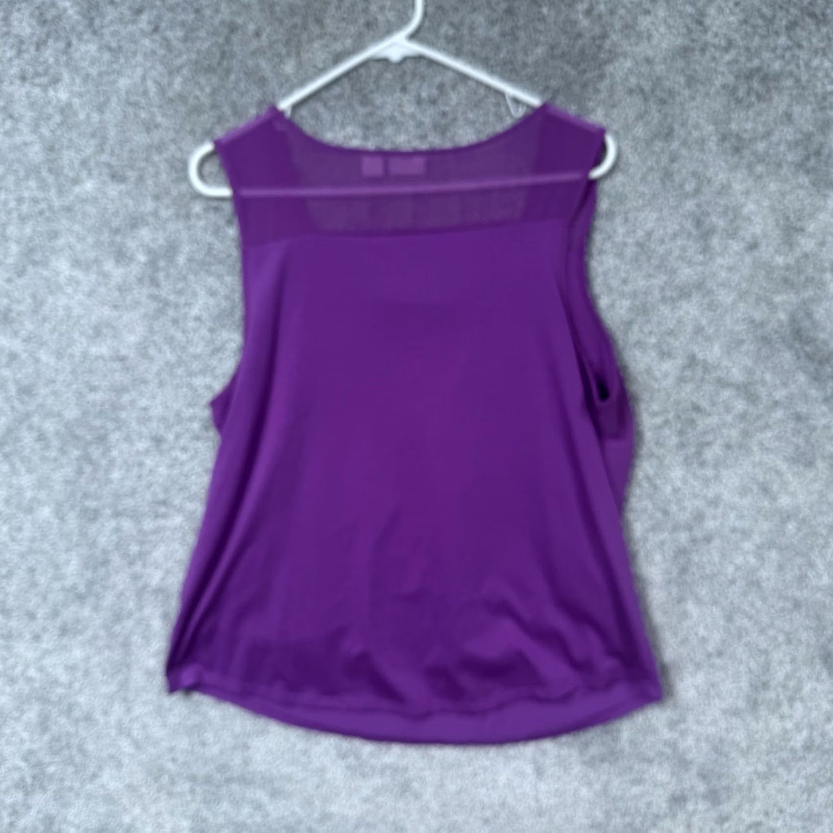 Vintage COQUETTE OFFICE SIREN Spring Tank Top XL Purple Sleeveless Scoop Neck Solid Lightweight Sheer Casual Women Tank Top Differences: 0 Size XL / US 12-14 / IT 48-50 - 7 Thumbnail