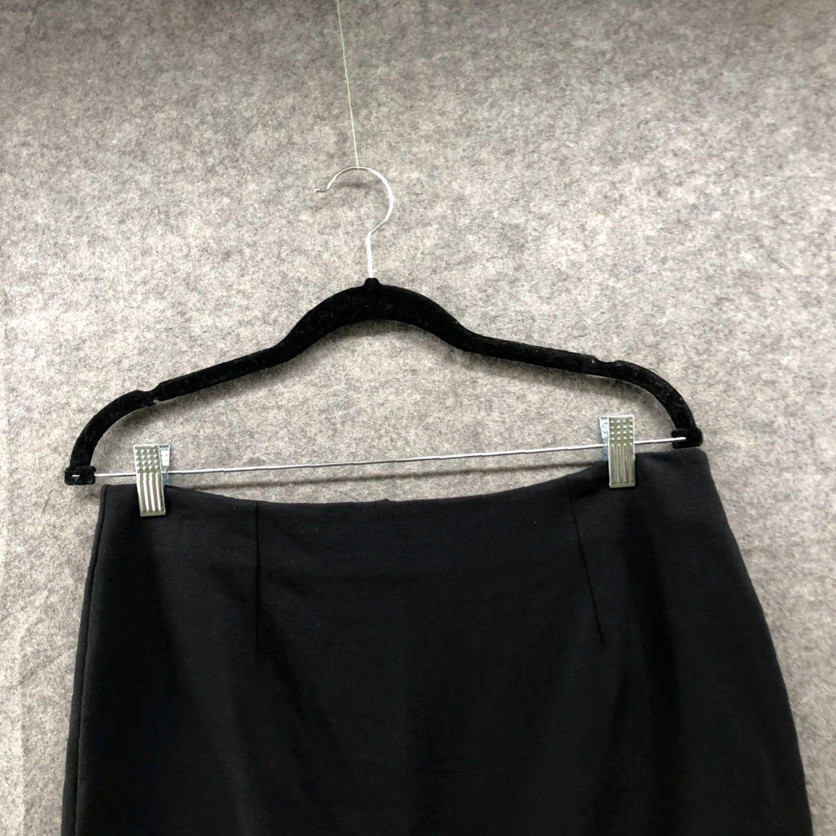 Lands' End VINTAGE Lands' End Womens Pencil Skirt Knitted Knee Length Black Stretch Back Slit Business Formal Workwear Size 32" / US 10 / IT 46 - 3 Thumbnail