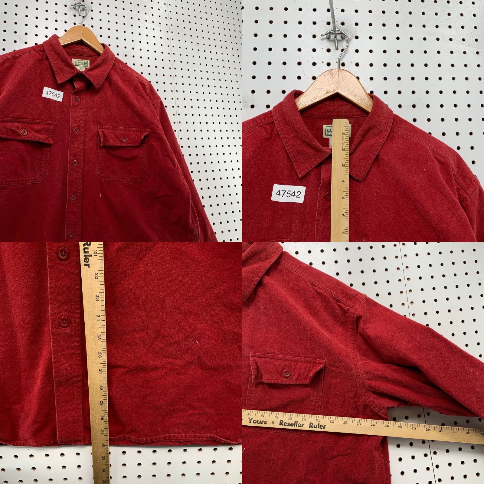 Vintage VINTAGE LL Bean Chamois Button Shirt Mens XL Tall XLT Red Outdoor Thick 100% Cotton Shirt Mens XLT Red 100% Cotton Chamois Button-Up Size US XL / EU 56 / 4 - 8 Thumbnail