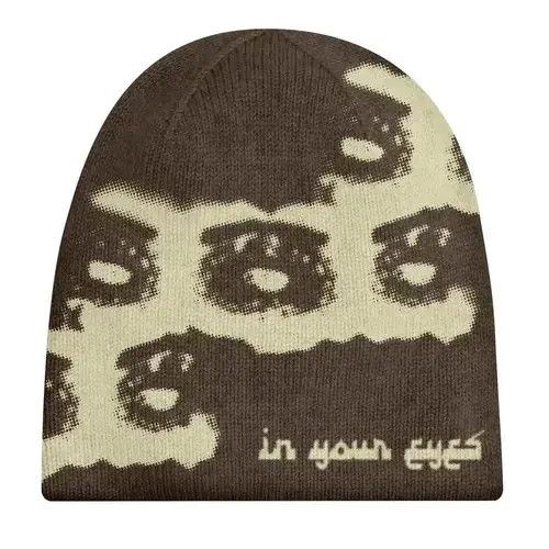 Other Y2K Face Printing Knitted Hat Size ONE SIZE - 1 Thumbnail