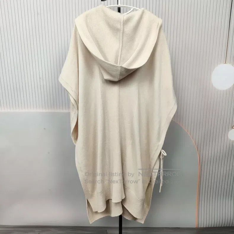 Hermes Hermes size TU White Cashmere Knitted Hoodie Overcoat Size M / US 6-8 / IT 42-44 - 2 Thumbnail