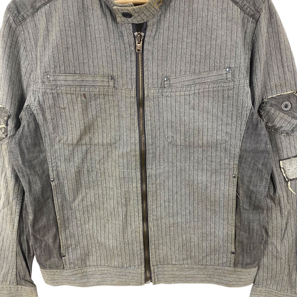 Diesel Vintage DIESEL PINSTRIPEjy Utility Biker Jacket Size US L / EU 52-54 / 3 - 6 Thumbnail