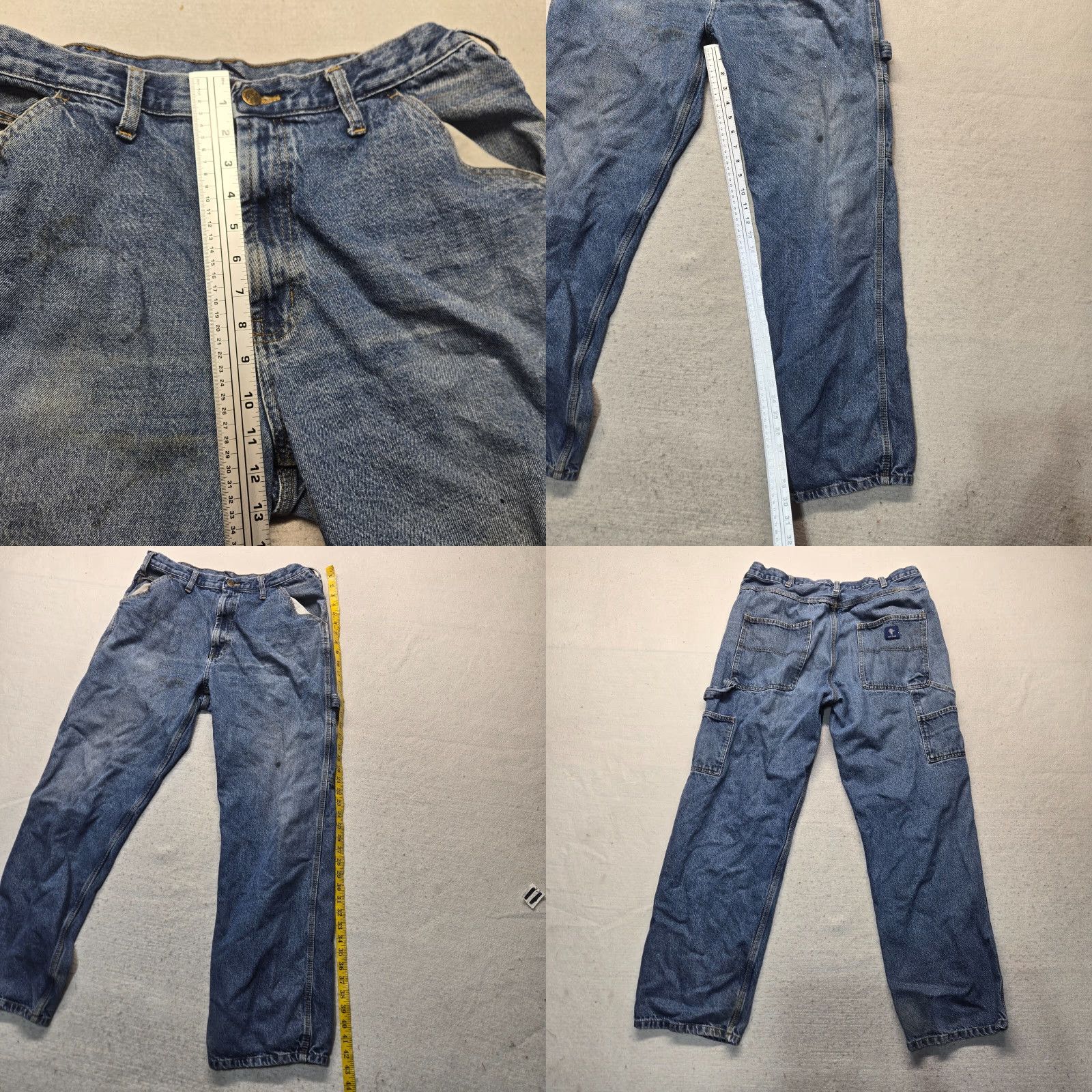 Vintage Rural King Jeans Relaxed Blue Denim Adult Men's Size 38 x 34 - Real Work Wear - 5-Pocket Denim Straight Fit Regular Inseam 34 - Blue Denim Jeans Size US 38 / EU 54 - 8 Thumbnail
