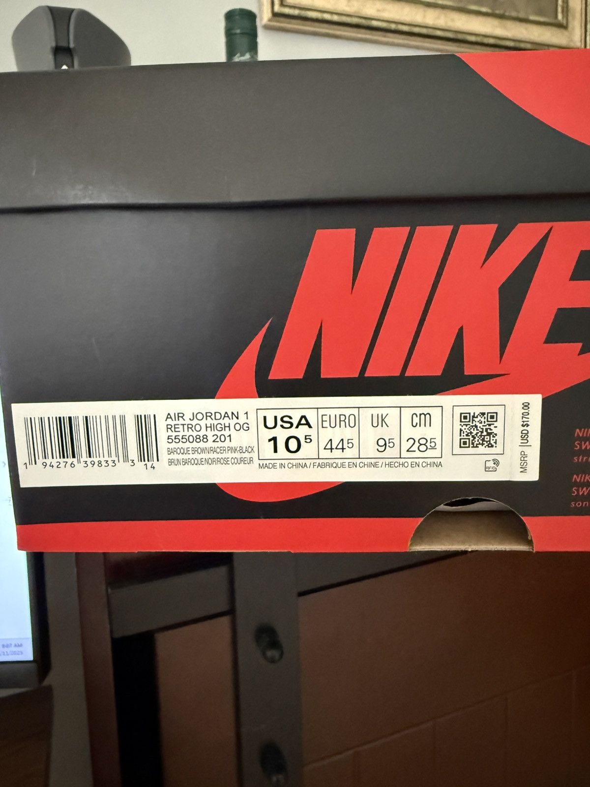 Jordan Brand × Nike Jordan 1 Retro HIGH OG - Baroque - 555088 201 Size US 10.5 / EU 43-44 - 6 Thumbnail