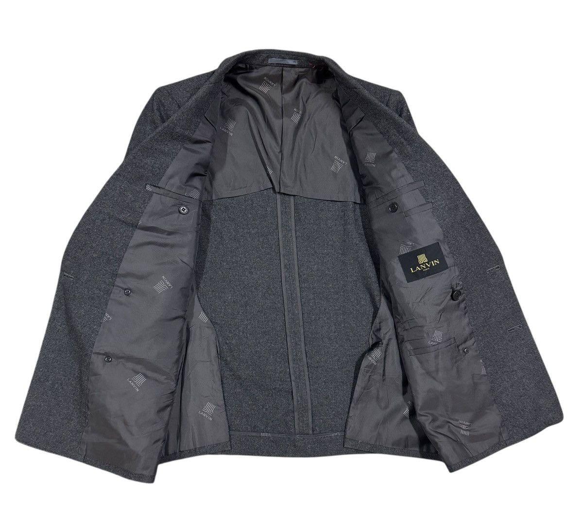 Lanvin Vtg🔥Lanvin Paris Gray Double Breasted Lana Wool Jacket Size 36R - 2 Thumbnail