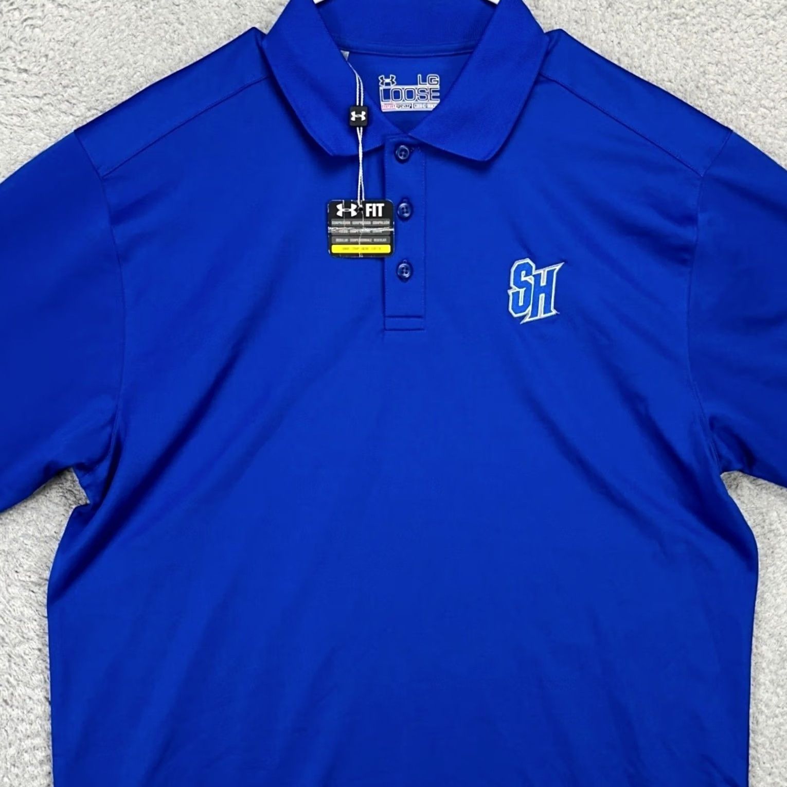 Under Armour Under Armour Polo Shirt Mens Large Blue Golf Short Sleeve Breathable Athletic Logo Size US L / EU 52-54 / 3 - 2 Thumbnail