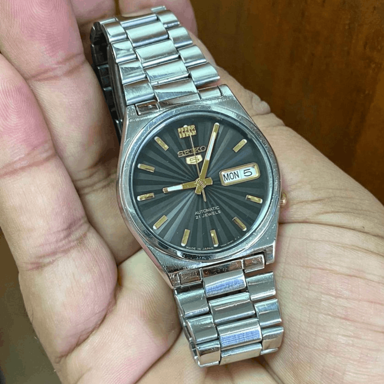 image of Seiko 5 Original Japan Watch Model - 7S26 Fully Automatic in Silver, Men's