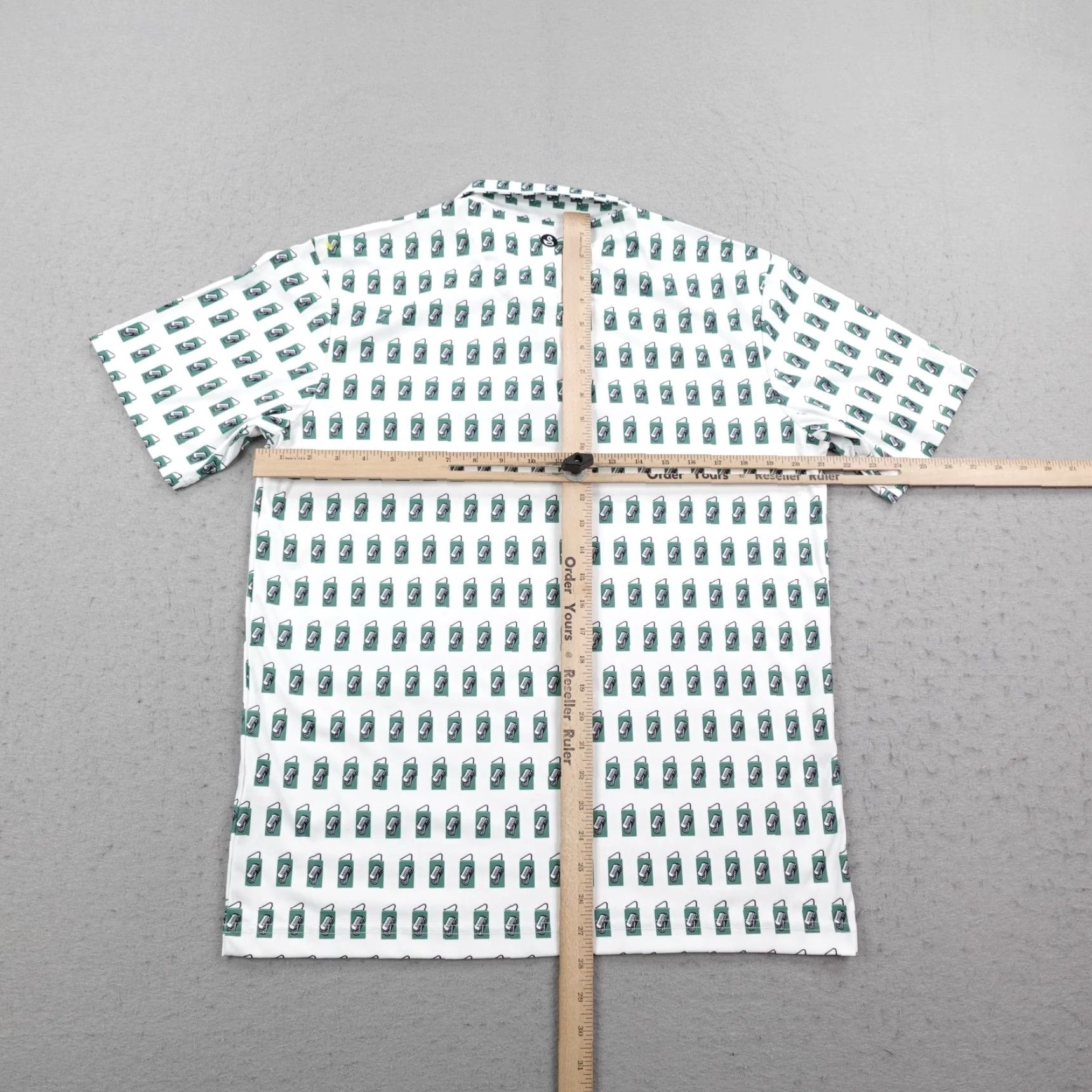 Vintage Swannies Polo Shirt Mens M White Microphone Print Golf Performance Flex Size US M / EU 48-50 / 2 - 7 Thumbnail