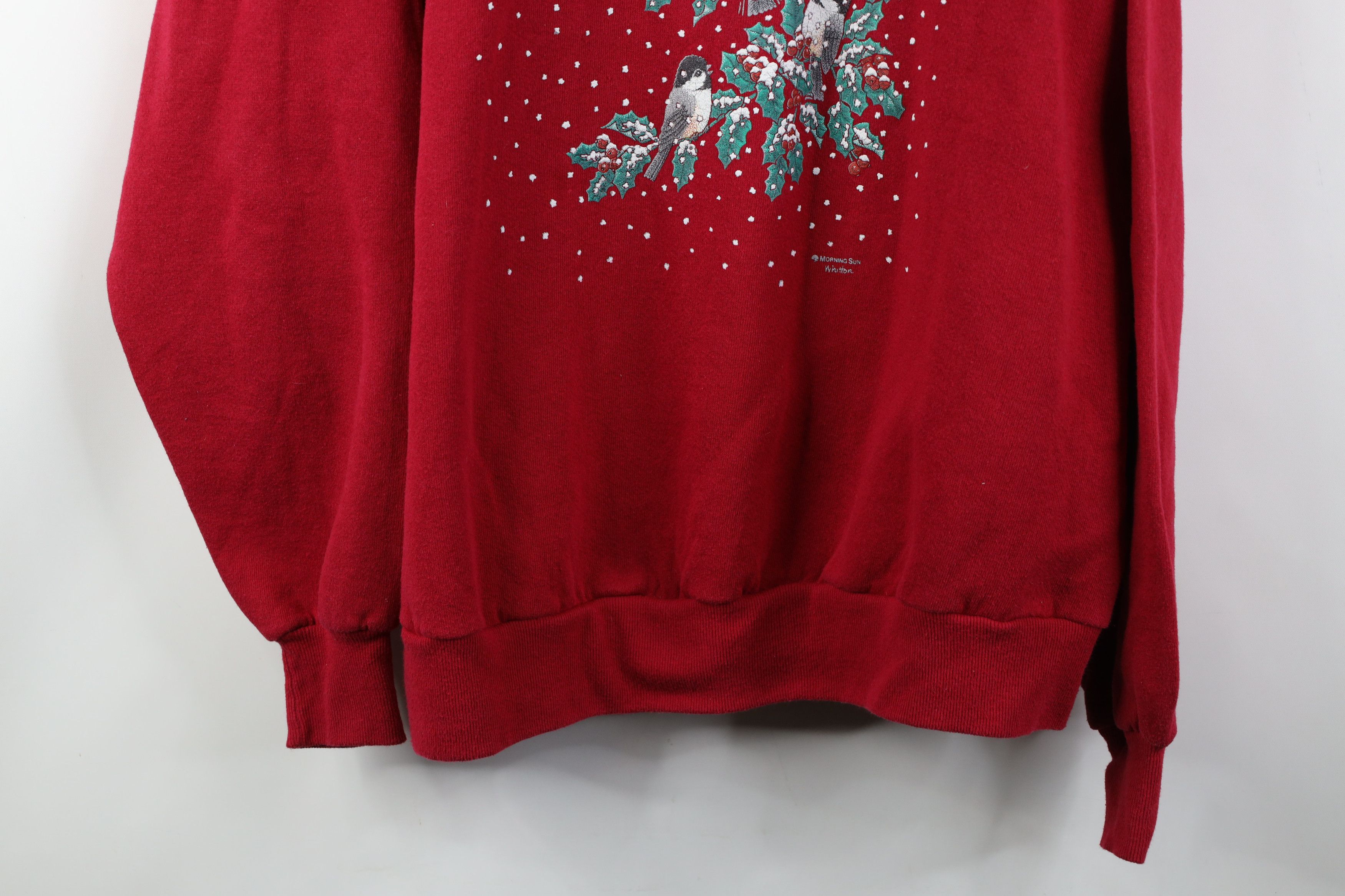 Vintage Vintage 90s Streetwear Christmas Birds Nature Sweatshirt Size XXL / US 16-18 / IT 52-54 - 3 Thumbnail