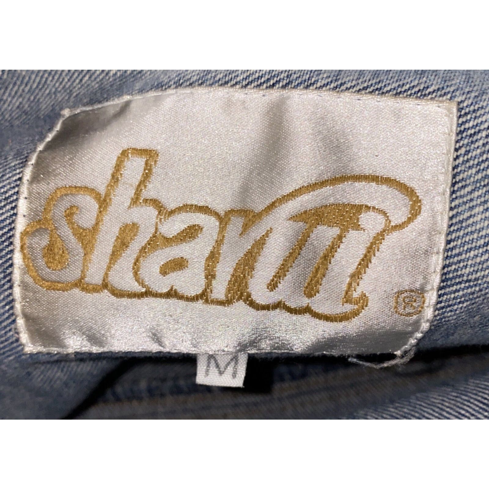 Denime SHARUI JEAN JACKET Shirt Men M Blue Denim Silver City Las Vegas 2 Buttons Only Casual Vintage-Inspired Size US 31 - 6 Thumbnail