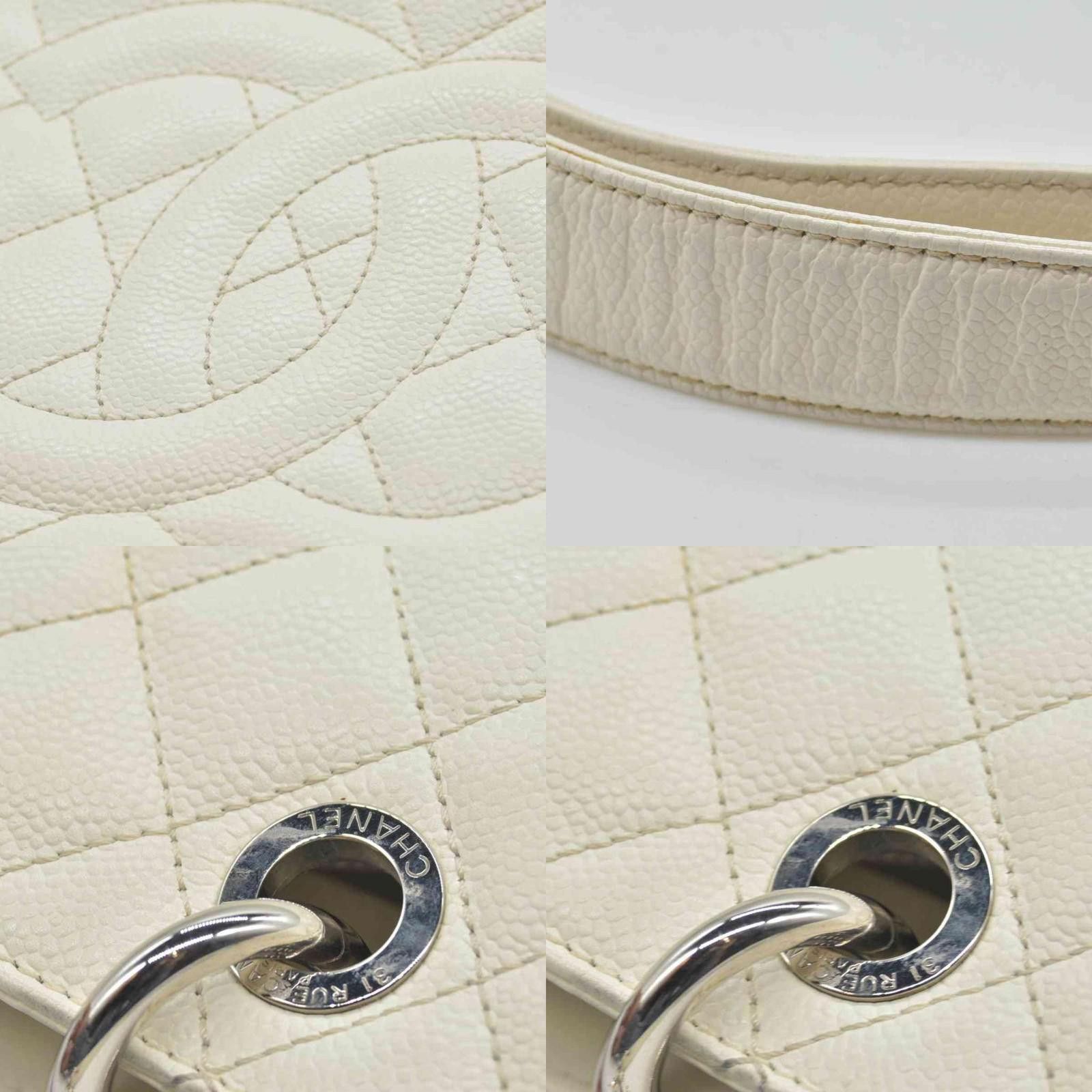 Chanel $3500 Chanel Caviar Quilted XL Grand Shopping Tote GST White Size ONE SIZE - 4 Thumbnail