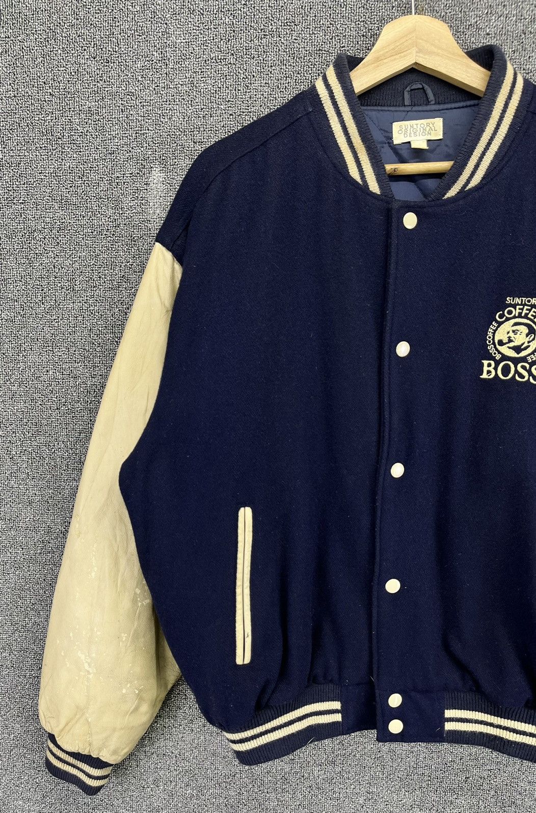 Japanese Brand Vintage Suntory Coffee Boss Varsity Leather Jacket Size US M / EU 48-50 / 2 - 5 Thumbnail