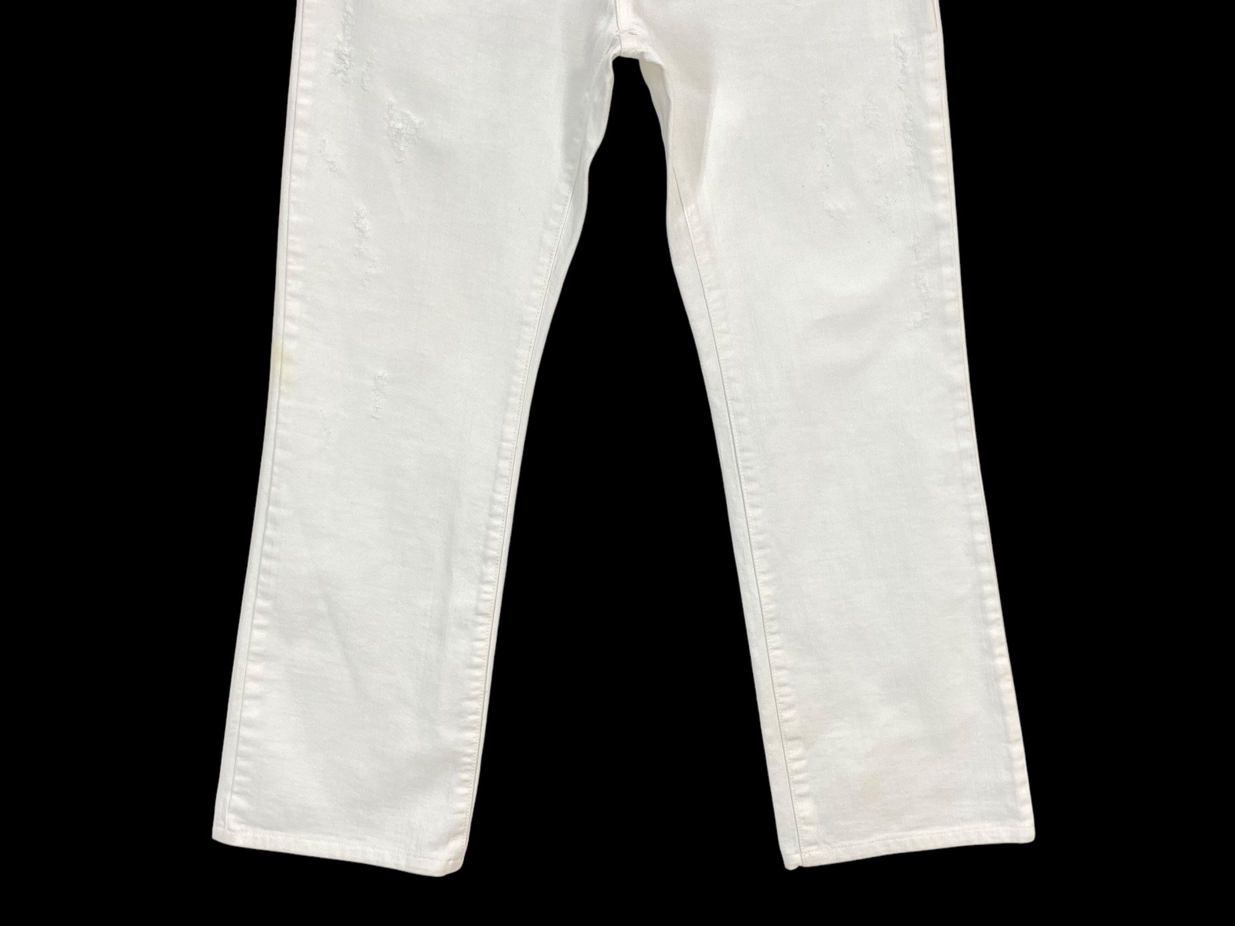 Japanese Brand Yoshie Inaba Denim White Jeans Vintage Distressed Denim Size US 31 - 4 Thumbnail