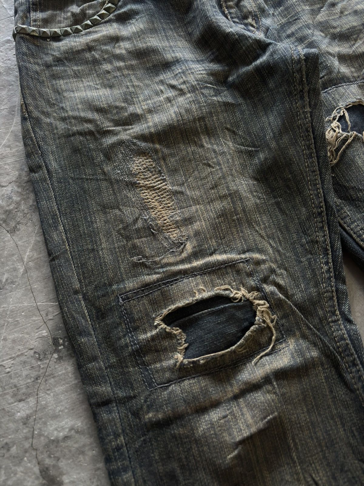 Japanese Brand IN THE ATTIC distressed dirty rusty mud japanese punk grunge Size US 31 - 13 Thumbnail