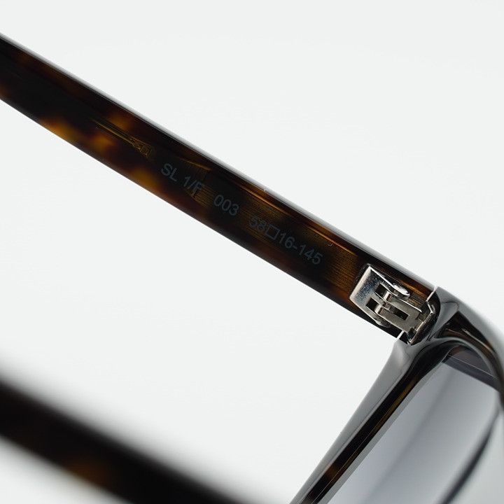 Saint Laurent Paris Saint Laurent SL1F 003 Sunglasses Dark Havana Square Frame Size ONE SIZE - 6 Thumbnail